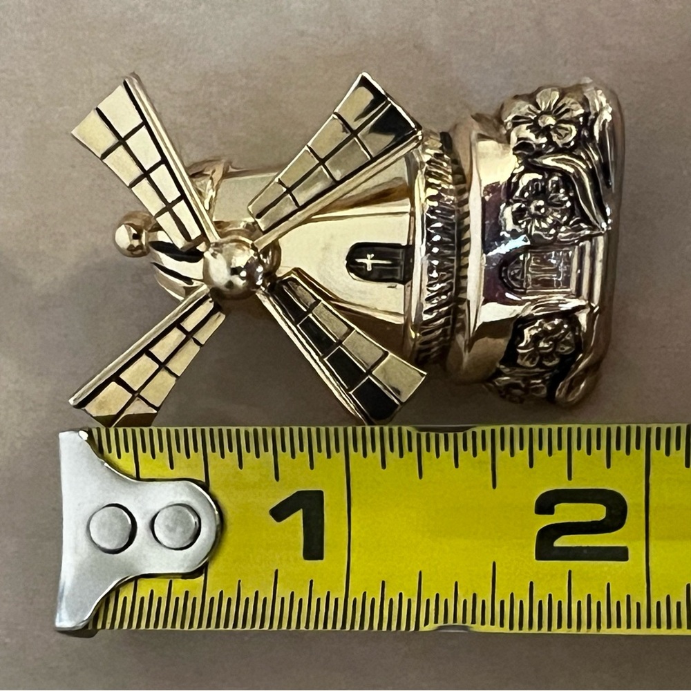 Coro Vintage Windmill Gold Tone Pin Brooch - Picture 6 of 7